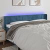 Cabecero Cama Con Led | Panel De Cabecera De Terciopelo Azul Oscuro 203x16x78/88 Cm Cfw8923756