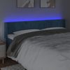 Cabecero Cama Con Led | Panel De Cabecera De Terciopelo Azul Oscuro 203x16x78/88 Cm Cfw8923756