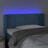 Cabecero Cama Con Led | Panel De Cabecera De Terciopelo Azul Oscuro 93x16x78/88 Cm Cfw4715826