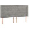 Cabecero Cama Con Led | Panel De Cabecera De Terciopelo Gris Claro 163x16x118/128 Cm Cfw6081232