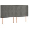 Cabecero Cama Con Led | Panel De Cabecera De Terciopelo Gris Claro 163x16x118/128 Cm Cfw4222587