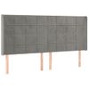 Cabecero Cama Con Led | Panel De Cabecera De Terciopelo Gris Claro 183x16x118/128 Cm Cfw3142082