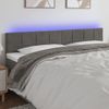 Cabecero Cama Con Led | Panel De Cabecera De Terciopelo Gris Oscuro 160x5x78/88 Cm Cfw2631896