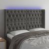 Cabecero Cama Con Led | Panel De Cabecera De Terciopelo Gris Oscuro 163x16x118/128 Cm Cfw1805548