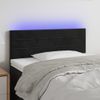 Cabecero Cama Con Led | Panel De Cabecera De Terciopelo Negro 100x5x78/88 Cm Cfw4256855