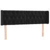 Cabecero Cama Con Led | Panel De Cabecera De Terciopelo Negro 163x16x78/88 Cm Cfw4459111