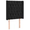 Cabecero Cama Con Led | Panel De Cabecera De Terciopelo Negro 83x16x118/128 Cm Cfw3637706