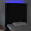 Cabecero Cama Con Led | Panel De Cabecera De Terciopelo Negro 83x16x118/128 Cm Cfw3637706