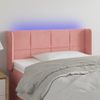 Cabecero Cama Con Led | Panel De Cabecera De Terciopelo Rosa 103x16x78/88 Cm Cfw3947621