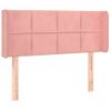 Cabecero Cama Con Led | Panel De Cabecera De Terciopelo Rosa 103x16x78/88 Cm Cfw3947621