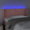 Cabecero Cama Con Led | Panel De Cabecera De Terciopelo Rosa 103x16x78/88 Cm Cfw3947621