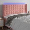 Cabecero Cama Con Led | Panel De Cabecera De Terciopelo Rosa 183x16x118/128 Cm Cfw1275559