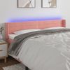 Cabecero Cama Con Led | Panel De Cabecera De Terciopelo Rosa 183x16x78/88 Cm Cfw1015208