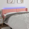 Cabecero Cama Con Led | Panel De Cabecera De Terciopelo Rosa 183x16x78/88 Cm Cfw6637621