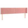 Cabecero Cama Con Led | Panel De Cabecera De Terciopelo Rosa 183x16x78/88 Cm Cfw9017284