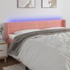 Cabecero Cama Con Led | Panel De Cabecera De Terciopelo Rosa 203x16x78/88 Cm Cfw6749320