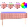 Cabecero Cama Con Led | Panel De Cabecera De Terciopelo Rosa 203x16x78/88 Cm Cfw2882110