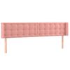 Cabecero Cama Con Led | Panel De Cabecera De Terciopelo Rosa 203x16x78/88 Cm Cfw2882110