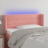 Cabecero Cama Con Led | Panel De Cabecera De Terciopelo Rosa 83x16x78/88 Cm Cfw2577769