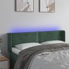 Cabecero Cama Con Led | Panel De Cabecera De Terciopelo Verde Oscuro 147x16x78/88 Cm Cfw2484113