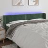 Cabecero Cama Con Led | Panel De Cabecera De Terciopelo Verde Oscuro 163x16x78/88 Cm Cfw8886316