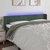 Cabecero Cama Con Led | Panel De Cabecera De Terciopelo Verde Oscuro 203x16x78/88 Cm Cfw7061578