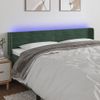 Cabecero Cama Con Led | Panel De Cabecera De Terciopelo Verde Oscuro 203x16x78/88 Cm Cfw7740165