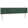 Cabecero Cama Con Led | Panel De Cabecera De Terciopelo Verde Oscuro 203x16x78/88 Cm Cfw7740165