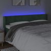 Cabecero Cama Con Led | Panel De Cabecera De Terciopelo Verde Oscuro 203x16x78/88 Cm Cfw7740165