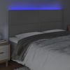 Cabecero Cama Con Luces Led | Panel De Cabecera Cuero Sintético Gris 180x5x118/128 Cm Cfw3388959