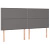 Cabecero Cama Con Luces Led | Panel De Cabecera Cuero Sintético Gris 180x5x118/128 Cm Cfw3388959