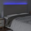 Cabecero Cama Con Luces Led | Panel De Cabecera Cuero Sintético Gris 180x5x118/128 Cm Cfw3359787