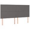 Cabecero Cama Con Luces Led | Panel De Cabecera Cuero Sintético Gris 180x5x118/128 Cm Cfw3359787