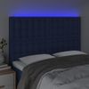 Cabecero Cama Con Luces Led | Panel De Cabecera Tela Azul 144x5x118/128 Cm Cfw6741296