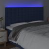 Cabecero Cama Con Luces Led | Panel De Cabecera Tela Azul 160x5x118/128 Cm Cfw2698000