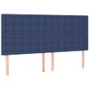 Cabecero Cama Con Luces Led | Panel De Cabecera Tela Azul 160x5x118/128 Cm Cfw2698000