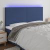 Cabecero Cama Con Luces Led | Panel De Cabecera Tela Azul 200x5x118/128 Cm Cfw9866313