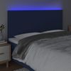 Cabecero Cama Con Luces Led | Panel De Cabecera Tela Azul 200x5x118/128 Cm Cfw9866313