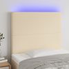 Cabecero Cama Con Luces Led | Panel De Cabecera Tela Crema 100x5x118/128 Cm Cfw3232483