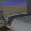 Cabecero Cama Con Luces Led | Panel De Cabecera Tela Crema 200x5x118/128 Cm Cfw4619569