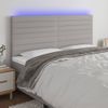 Cabecero Cama Con Luces Led | Panel De Cabecera Tela Gris Claro 160x5x118/128 Cm Cfw6307161