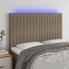 Cabecero Cama Con Luces Led | Panel De Cabecera Tela Gris Taupe 144x5x118/128 Cm Cfw2187667