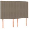 Cabecero Cama Con Luces Led | Panel De Cabecera Tela Gris Taupe 144x5x118/128 Cm Cfw2187667