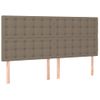 Cabecero Cama Con Luces Led | Panel De Cabecera Tela Gris Taupe 160x5x118/128 Cm Cfw4703627