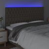 Cabecero Cama Con Luces Led | Panel De Cabecera Tela Gris Taupe 180x7x118/128 Cm Cfw8180950