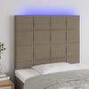 Cabecero Cama Con Luces Led | Panel De Cabecera Tela Gris Taupe 80x5x118/128 Cm Cfw8619513