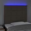 Cabecero Cama Con Luces Led | Panel De Cabecera Tela Gris Taupe 80x5x118/128 Cm Cfw8619513