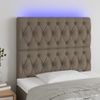 Cabecero Cama Con Luces Led | Panel De Cabecera Tela Gris Taupe 90x7x118/128 Cm Cfw6236642