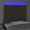 Cabecero Cama Con Luces Led | Panel De Cabecera Tela Gris Taupe 90x7x118/128 Cm Cfw6236642