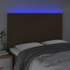 Cabecero Cama Con Luces Led | Panel De Cabecera Tela Marrón Oscuro 144x5x118/128 Cm Cfw2771856